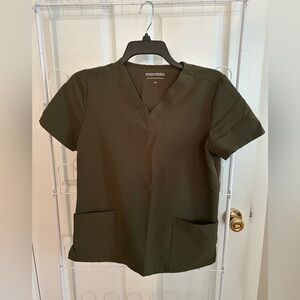 Women's Mandala Olive Green Scrub Set